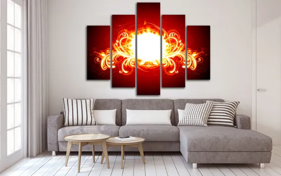 Модульная картина "Огненный узор"