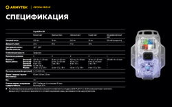 Фонарь Armytek Crystal Pro UV Blue