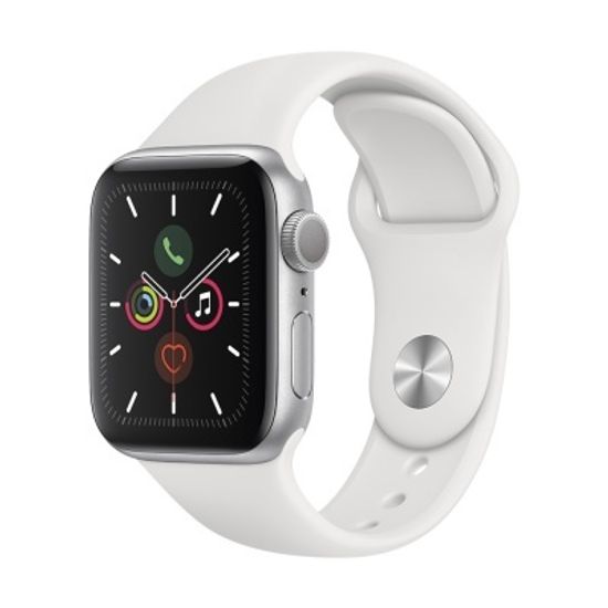 Apple Watch Series 5 40mm Aluminum Case with Sport Band (Серебристый/Белый) (MWV62)