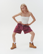 Plaid Boxer Shorts Wine