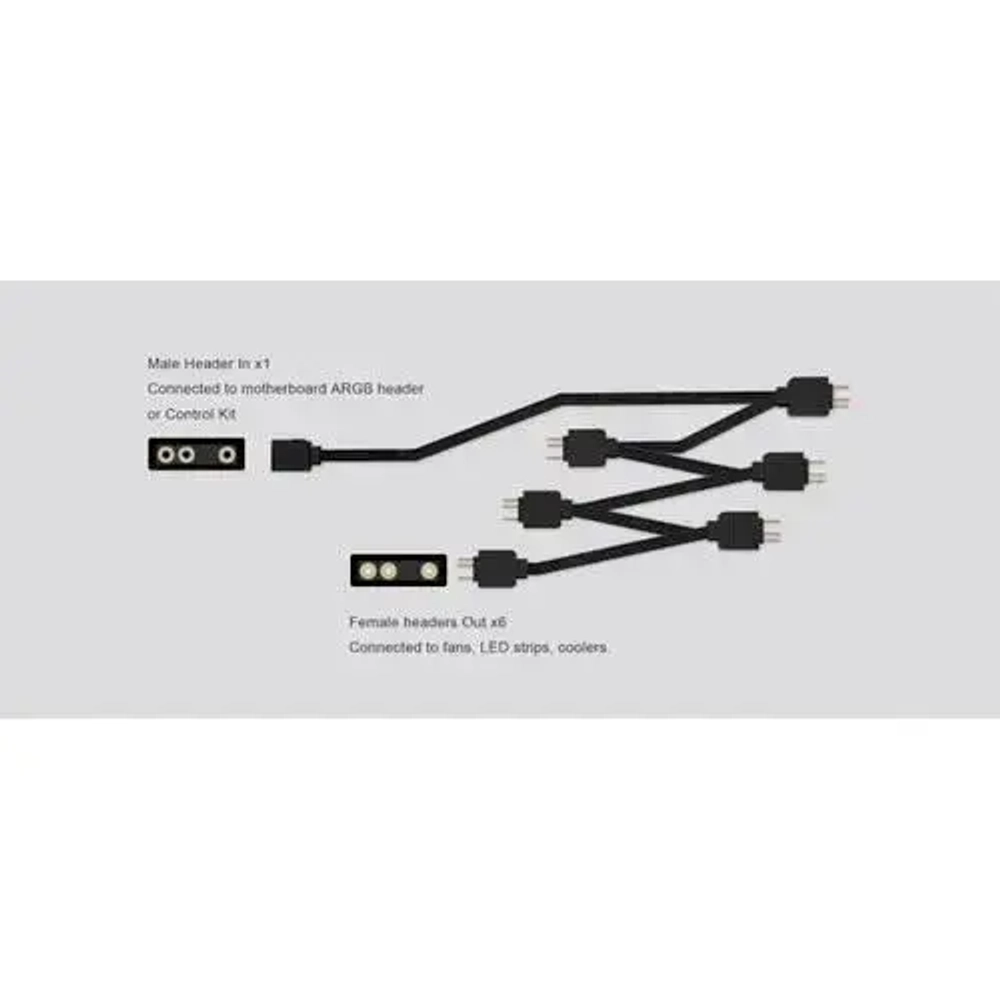 Кабель-разветвитель ID-Cooling FS-06 ARGB 3pinARGB-&gt;6x3pinARGB