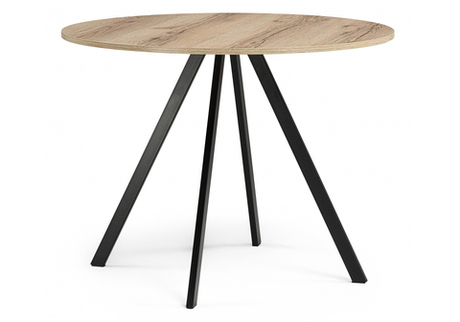 Стол деревянный Woodville Баргел 90х90х75 дуб делано, черный, ножки черные