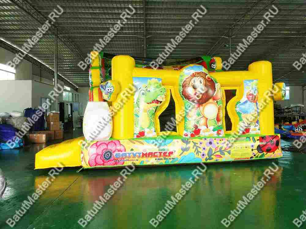Коммерческий надувной батут «Друзья-зверята», 4*4*3 м