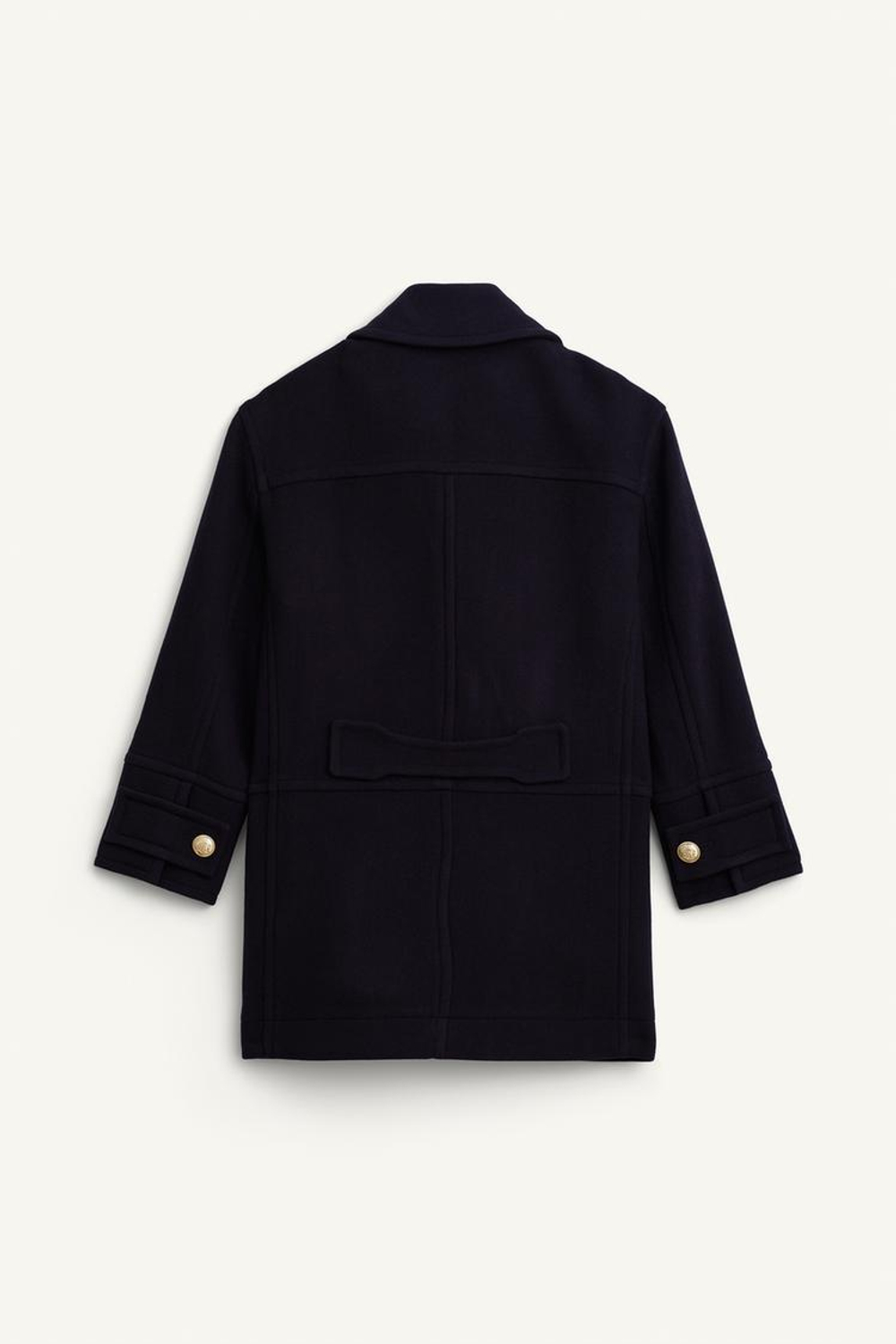 ZARA ПАЛЬТО ИЗ СМЕСОВОЙ ШЕРСТИ, ТЕМНО-СИНИЙ