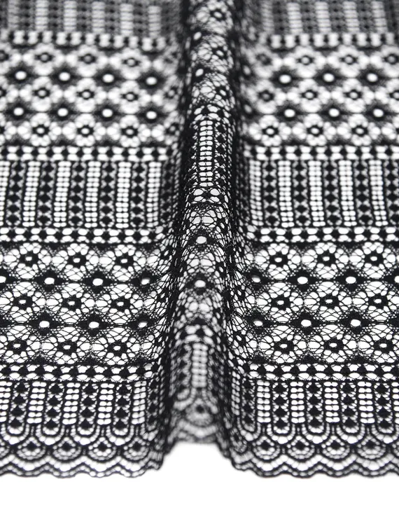 243 Кружево эластичное 19 см, Италия, черный 170