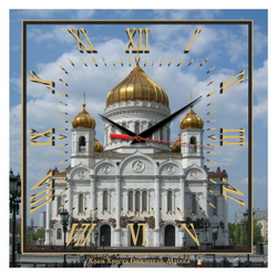 Часы на стену "Храм Христа Спасителя летним днем" (0 / Рос. размер 1)