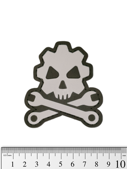Шеврон Death-Mechanic PVC. Серый