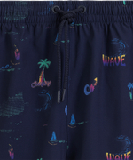 Пляжные шорты мужские Atlantic, 1 шт. в уп., полиэстер-эластан, темно-синие, KMB-232