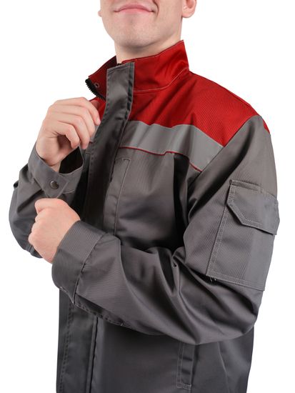 Куртка "Байкит" т.серый/красный