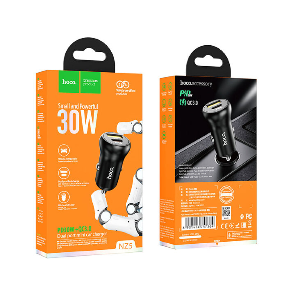 NZ5 Smooth road PD30W+QC3.0 car charger