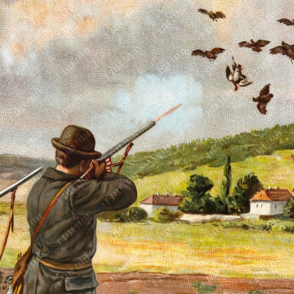 Охота на куропаток. Хромолитография. Германия. 1880–1890-е гг.