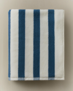 Zara Home Полотенце для лица и рук из хлопка, синий, в полоску · 5546/013