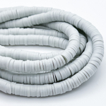 Бусина-диск, цвет светло-серый, размер 6 мм, цена за нить 40 см