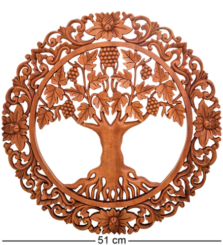 17-101 Панно резное «Дерево жизни» (суар, о.Бали)