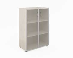 Шкаф широкий средний со стеклом в алюм. раме (без топа) ФР-5.0+S60.0*2+С504*2