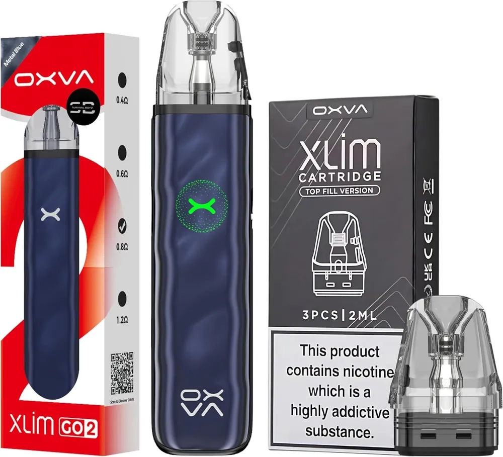 OXVA Xlim Go 2 Vape Pod Kit - Metal Blue (3ml, 0.8ohm)