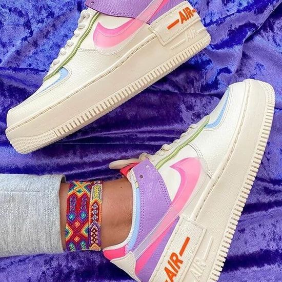Кроссовки Nike Air Force 1 Shadow Double Swoosh Sail Pink Purple