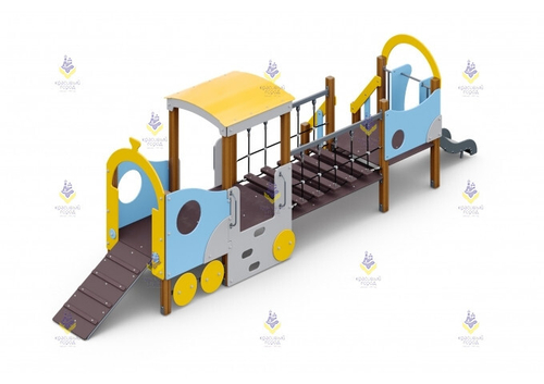 Игровой комплекс  «Паровозик с вагончиком и горкой»