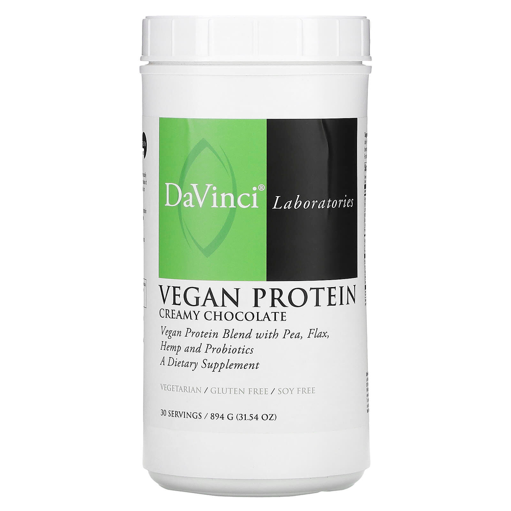 DaVinci Laboratories, Vegan Protein, сливочный шоколад, 894 г (31,54 унции)