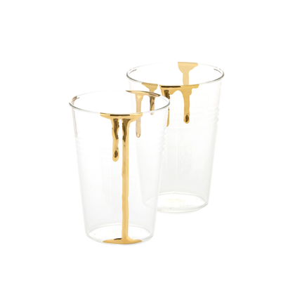 Стакан Estetico Quotidiano Glass Gold 10627G