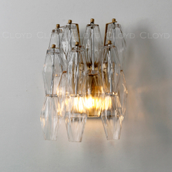 Бра Cloyd CALCUTTA W2 / выс. 37 см - латунь - прозрачн.стекло (арт.20485)