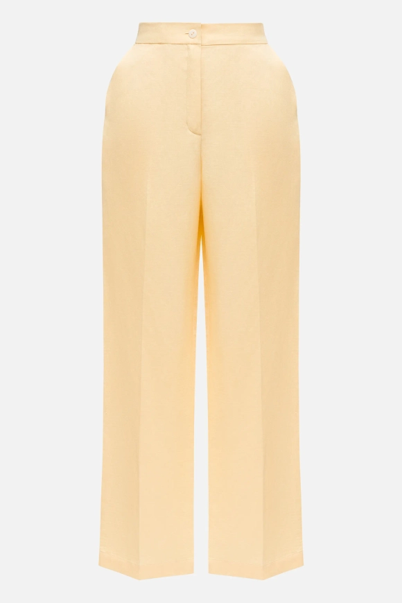 Льняные брюки прямого кроя