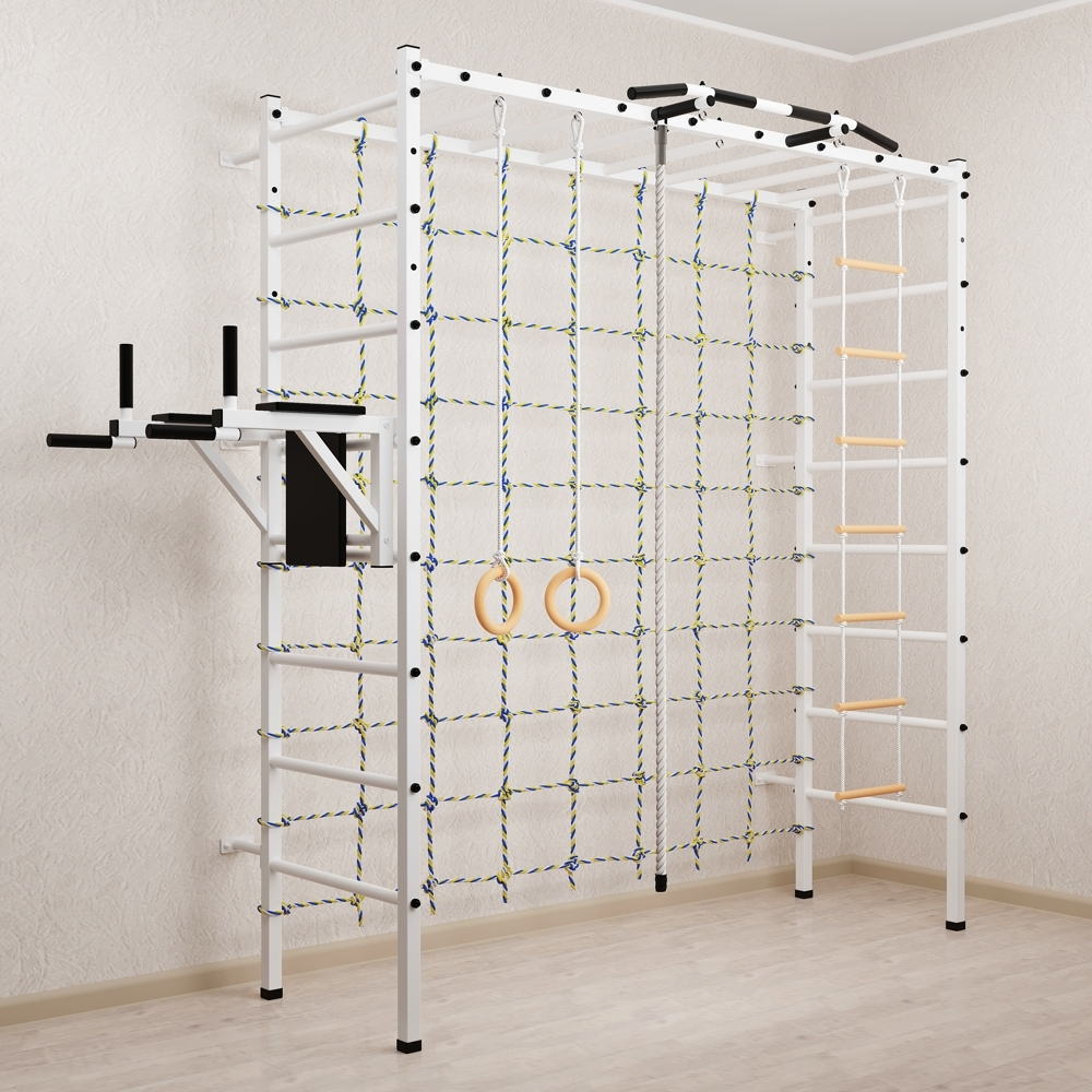 Спортивный комплекс Sv Sport П 407 (Турник/Брусья/Канат/Kольца/Лестница/Сетка)