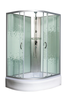 Душевая кабира  МОНОМАХ 10000005814 120/90/24 МЗ R, б/крыши, 1200х900х2060, асимметричная