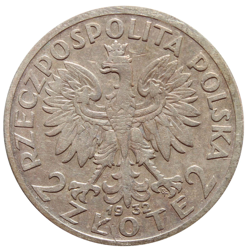 2 золотых. Ядвига. Польша. 1932 г. VF