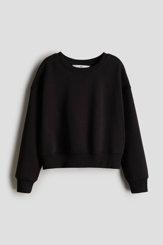 H&M Толстовка с круглым вырезом, черный