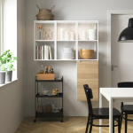 Книжный шкаф -  ENHET IKEA/ ЭНХЕТ ИКЕА, 150х120 см, белый/под беленый дуб