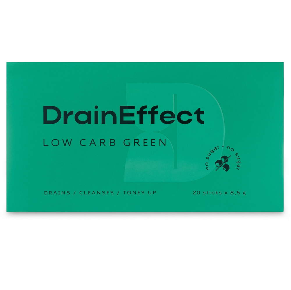 DrainEffect Green Low Carb Дренирующий напиток 20 стиков низкоуглеводный, вкус мятный