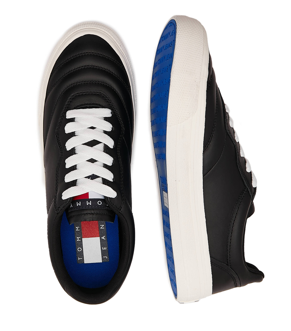 Кожаные кроссовки Tommy Jeans - черный(EM0EM01026)