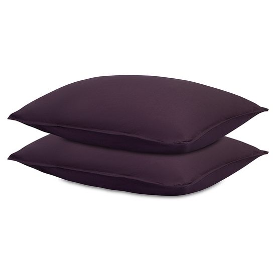 Набор наволочек из стираного перкаля сливового цвета из коллекции essential, 50х70 см