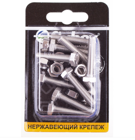 Болт нерж.DIN 933 М 6х30 с гайкой DIN934 (10 шт)