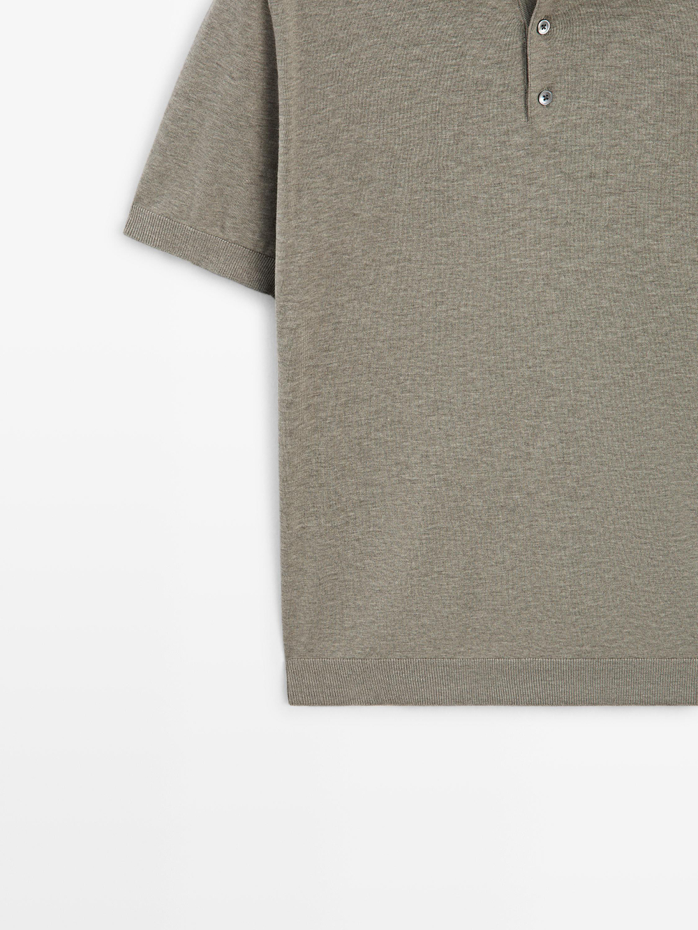 Massimo Dutti Поло из 100% хлопка, бежевый/зеленый