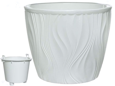 Кашпо Венеция 3л, белый/белый
