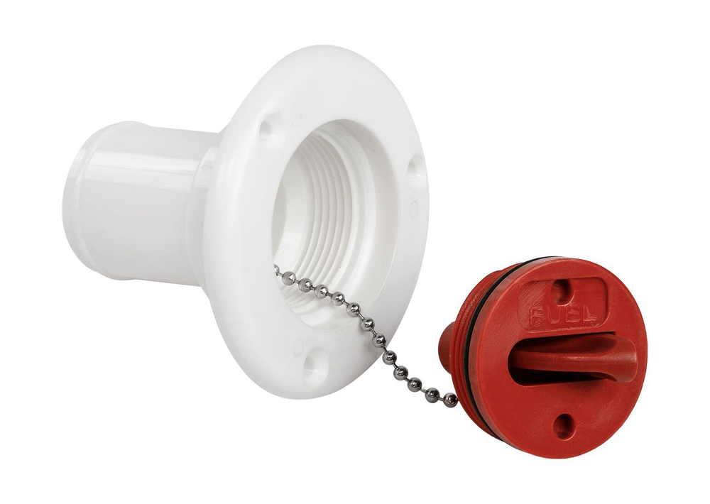 Горловина заливная для топлива, пластиковая, белая, под шланг 38 мм, Marine Rocket