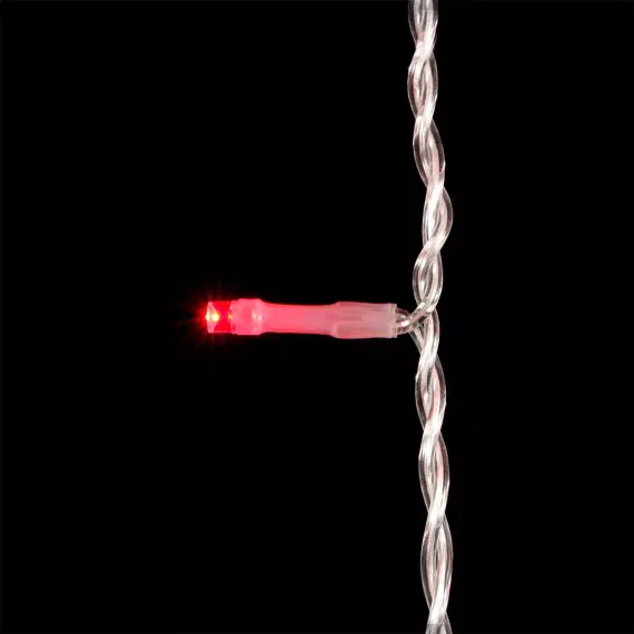 Светодиодная бахрома мерцающая 3,1*0,5 м, 220V., 150 красных LED ламп, соединяемая, прозрачный ПВХ, Beauty Led (PIL150BL-10-2R)