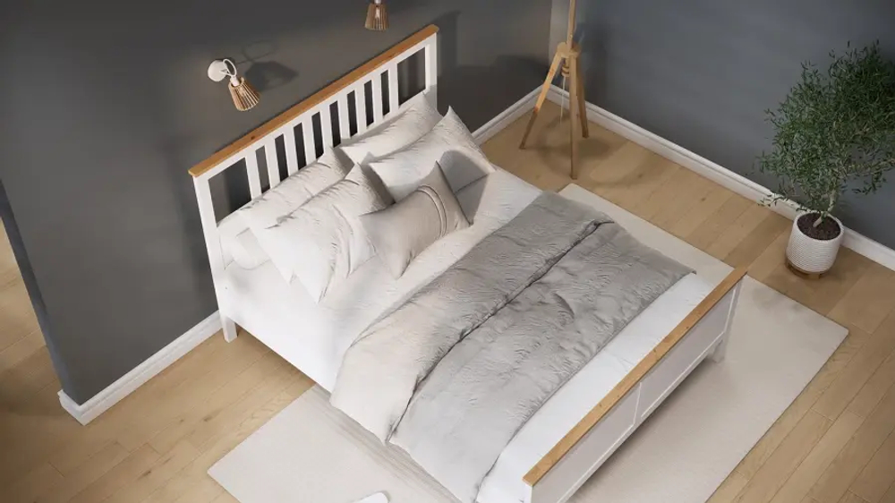 Кровать - аналог IKEA HEMNES / ХЕМНЭС/ ХЕМНЕС / КЫМОР / ИКЕА 160х200 см, белый/светло-коричневый