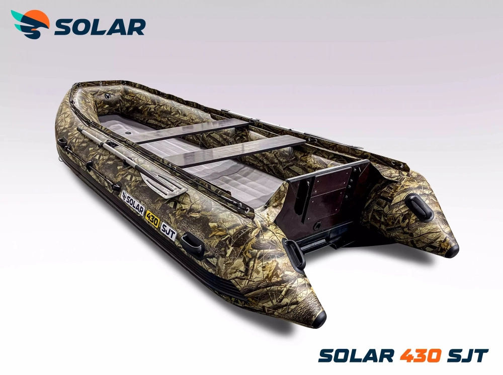 Лодка надувная моторная solar-430 super jet tunnel