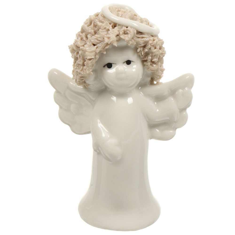Фигурка декоративная керам, Кудрявый ангелок, 6х3.5х9 см, диз.3, беж, Y4-5190-3