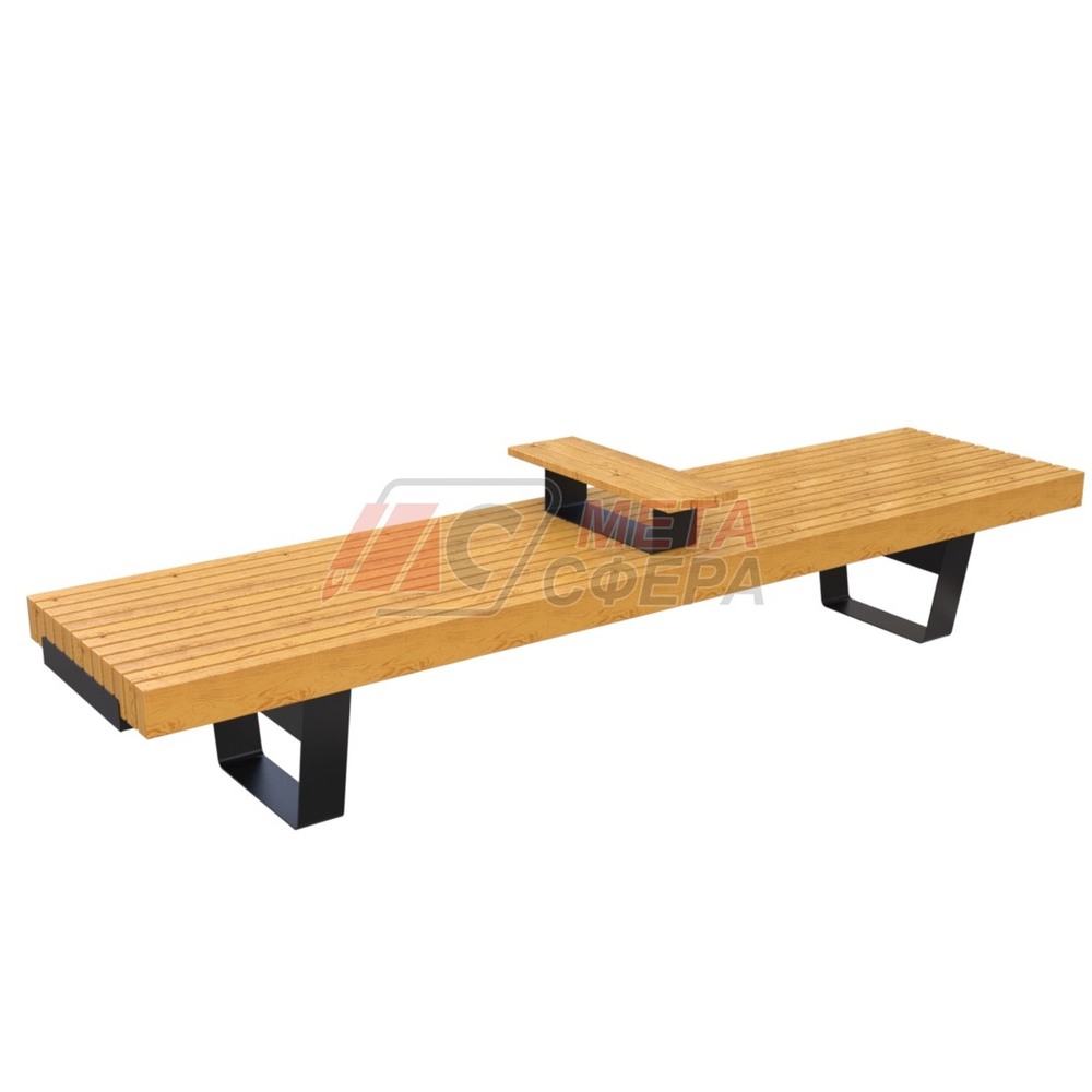 Лавка Rail Road 02 продольная с подлокотником