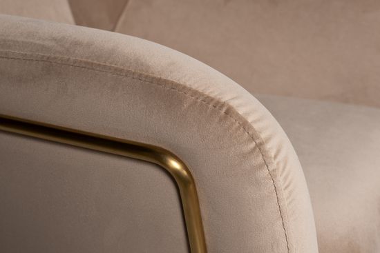 46AS-AR2976-BG Кресло велюр бежевый/мат.зол. 75*87*80см