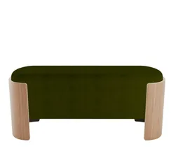 Банкетка Lagom 100 см (зеленый, натуральный дуб)