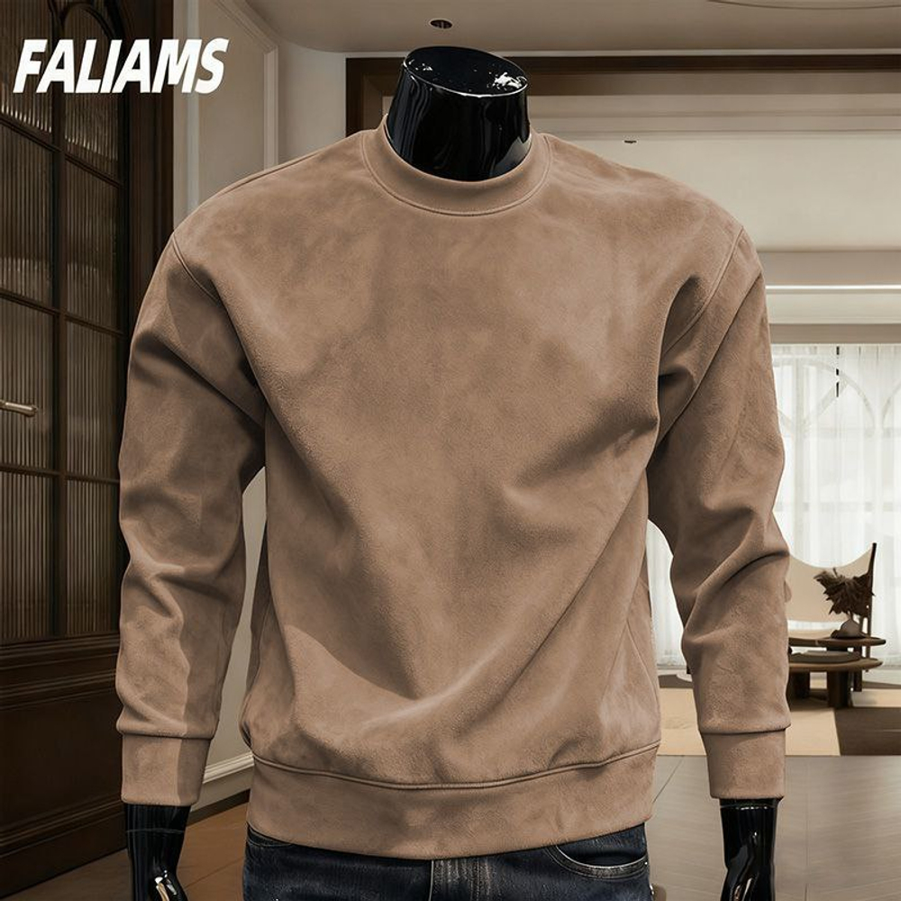 Мужской замшевый свитшот