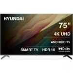 Телевизор LED Hyundai 75" H-LED75BU7009 Android TV Frameless черный 4K Ultra HD 60Hz DVB-T DVB-T2 DVB-C DVB-S DVB-S2 USB WiFi Smart TV
