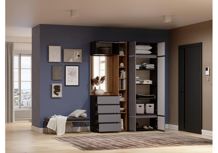 Прихожая Woodville Роут венге, графит софт  4