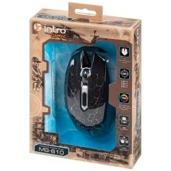 Мышь Intro MG610 игровая проводная 1200-3600dpi черная с ковриком