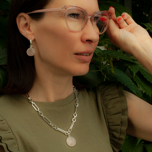 Серьги Fiore Luna ROSE QUARTZ LE1118 R/S